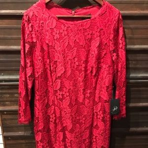 Adrianna Papell red lace dress.  Never worn.